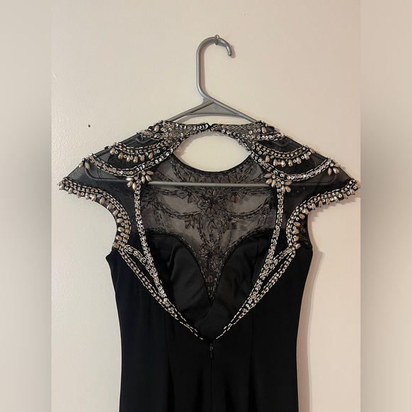 Mac Duggal Black Bodycon Cocktail Dress High Neck 65273N - Picture 12 of 15